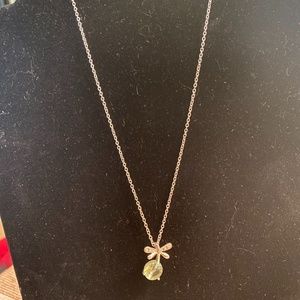 SAQ Silver Tone dragonfly pendant link chain